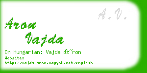 aron vajda business card